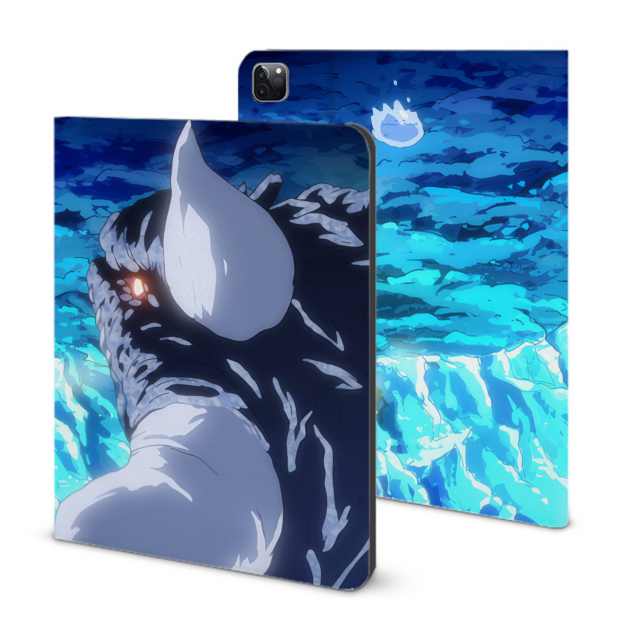 （画像用） 転スラ Regarding Reincarnated to Slime IPad ケース ブック型 PUレザー TPU 耐衝撃 軽量 薄型 ペン収納なし 全面保護 IPad 各モデル対応